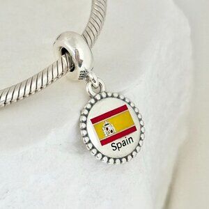 Pandora Spain Flag Dangle S925 Silver Charm